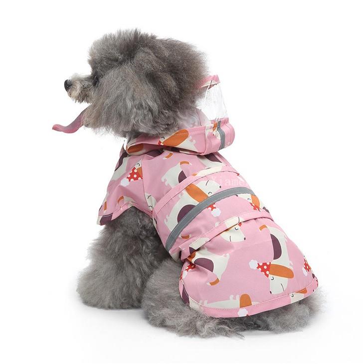 Custom Breathable Reflective Pet Raincoats With Hood