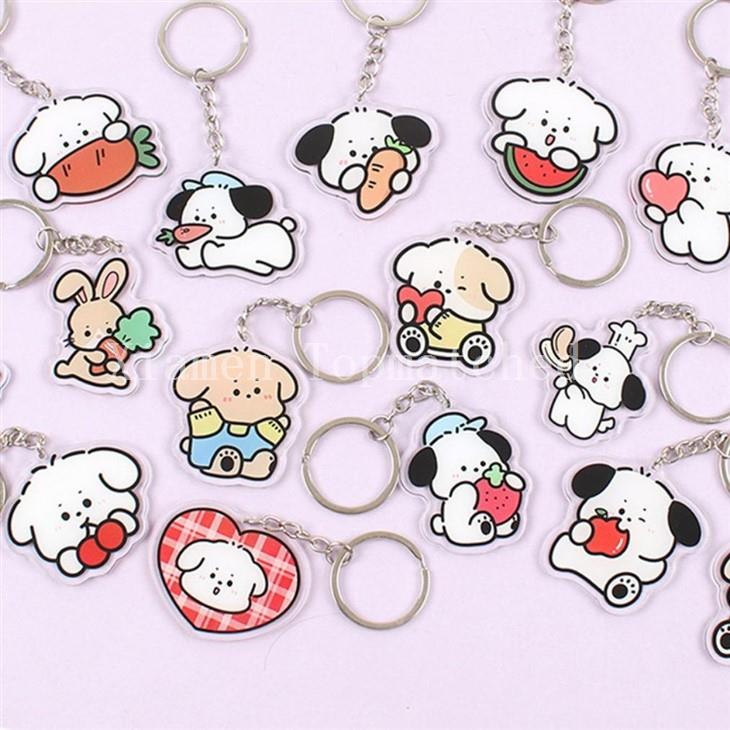 Custom Clear Acrylic Glitter Epoxy Keychain Wholesale