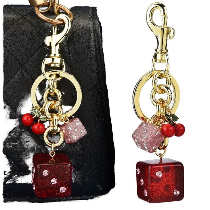 Dice Bag Charm Keychain