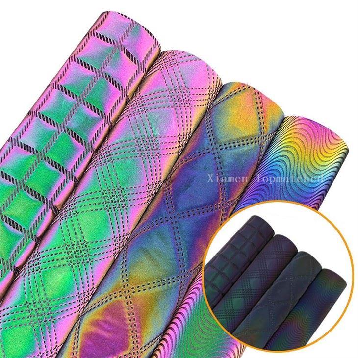 geometric-reflective-pu-leather-for-bags