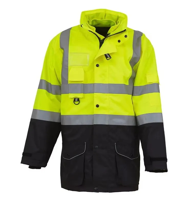 ANSI Class 3 winter workwear with reflective tape, detachable thermal liner, storm cuffs and insulated hood for cold storage and outdoor PPE applications. ANSI Class 3 winter workwear with reflective tape, detachable thermal liner, storm cuffs and insulated hood for cold storage and outdoor PPE applications.