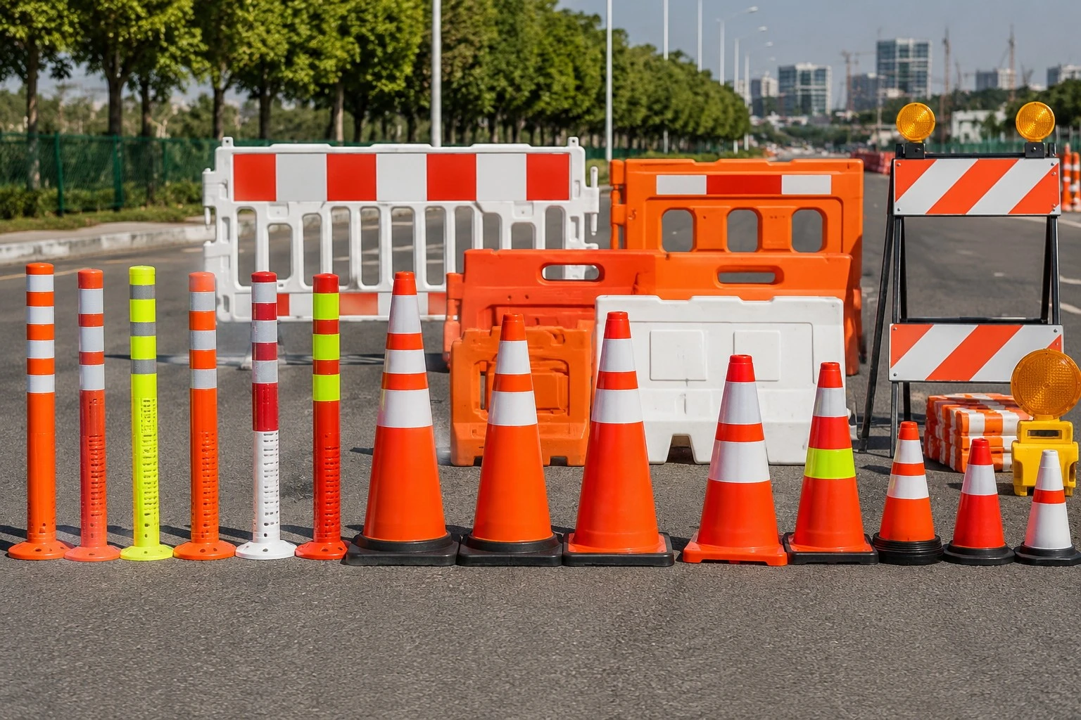 Traffic safety facilities procurement with cones, bollards, barricades and reflective road safety equipment for bulk buyers