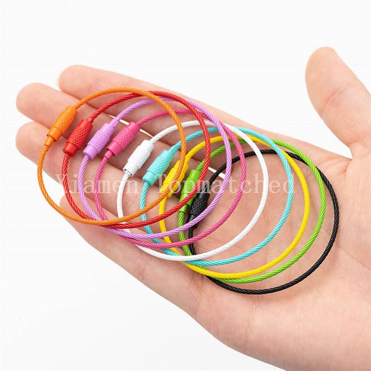 Nylon Coated Aircraft Cable Key Ring