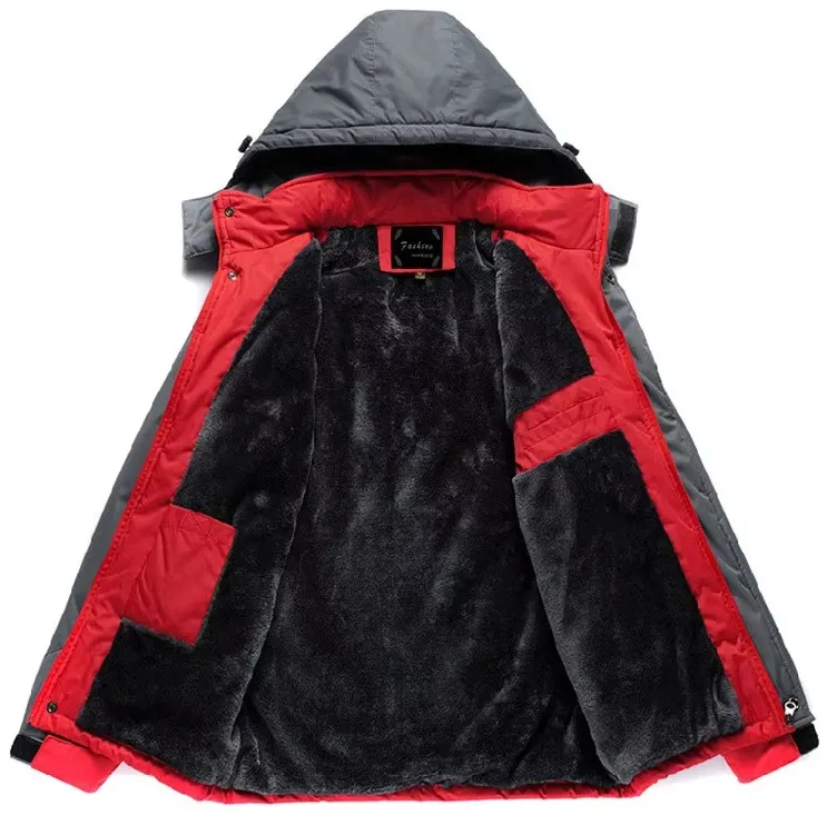 inside view of insulated winter work jacket showing fleece lining inside view of insulated winter work jacket showing fleece lining