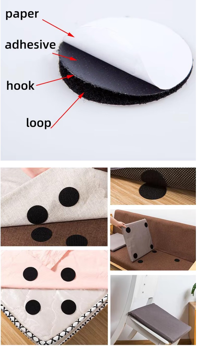 Round hook loop dots for bags shoes garments and packaging boards Round hook loop dots for bags shoes garments and packaging boards