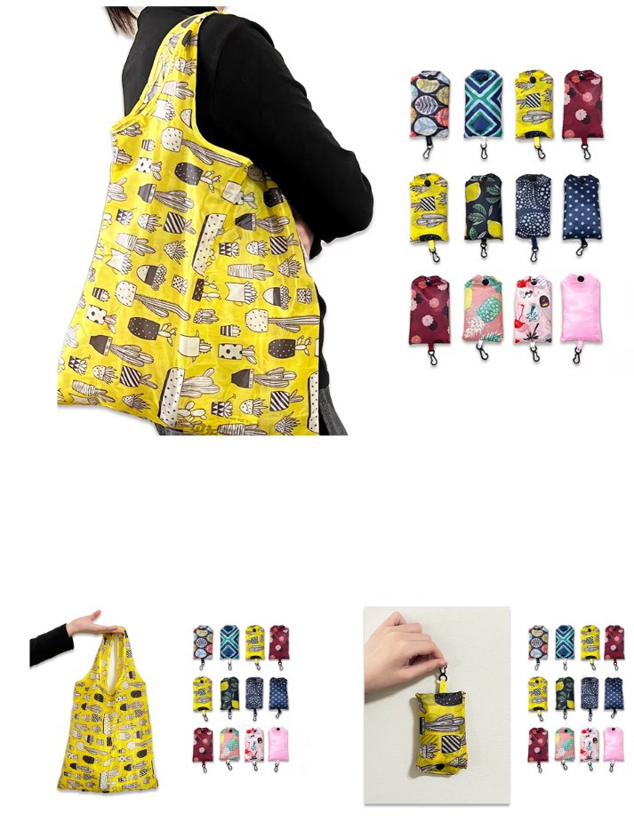 Ripstop nylon reusable shopping bag with reinforced stitching and custom printing Ripstop nylon reusable shopping bag with reinforced stitching and custom printing