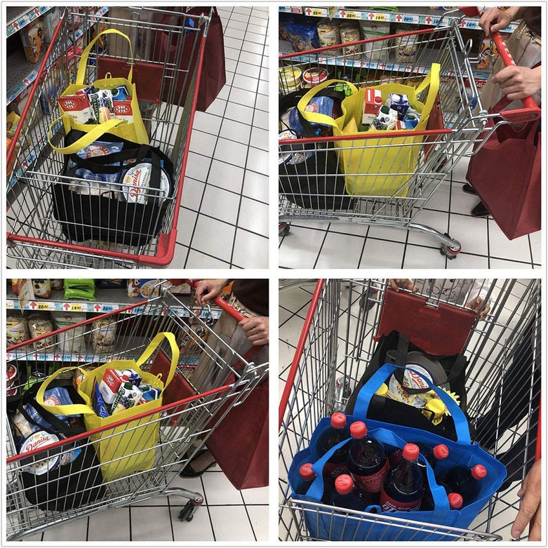 Large capacity non-woven supermarket shopping bags for grocery and retail use Large capacity non-woven supermarket shopping bags for grocery and retail use
