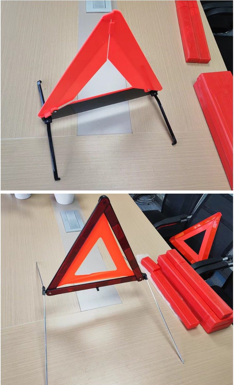 Foldable roadside warning triangle quality inspection for wholesale safety equipment orders Foldable roadside warning triangle quality inspection for wholesale safety equipment orders