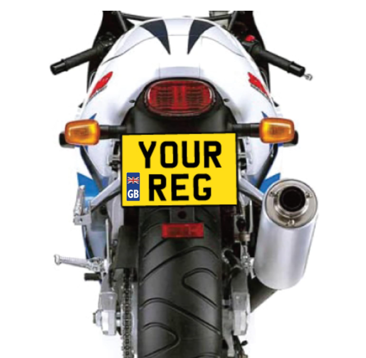 Reflective UK number plate sticker for motorcycle and vehicle road identification Reflective UK number plate sticker for motorcycle and vehicle road identification
