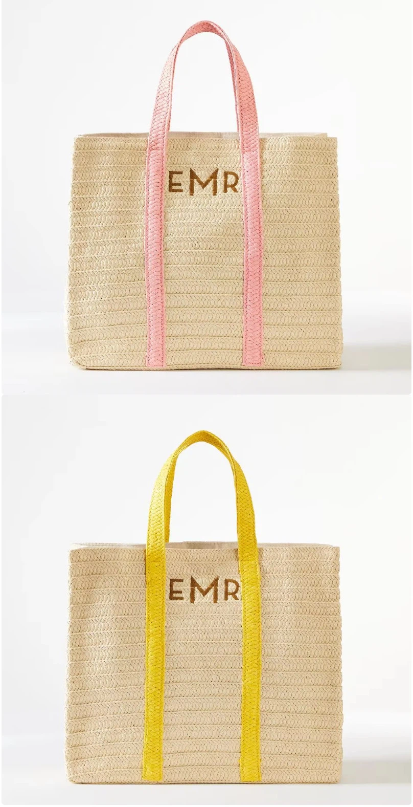 Wholesale straw beach bag quality inspection for custom logo and handle stitching Wholesale straw beach bag quality inspection for custom logo and handle stitching