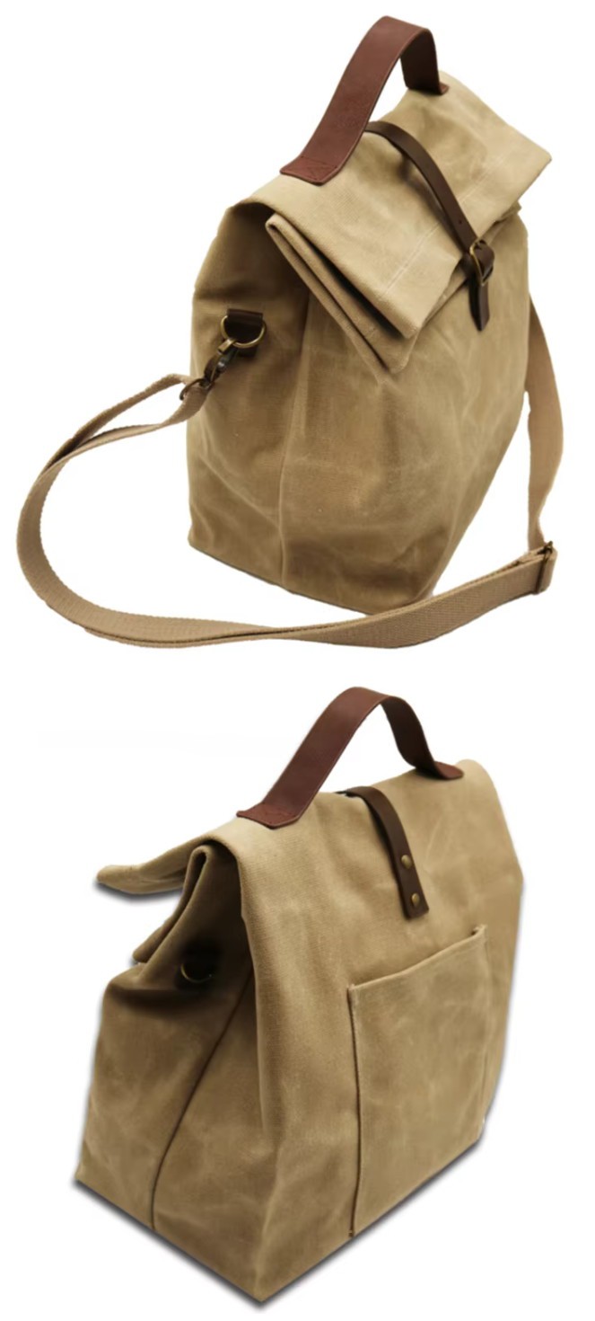 16oz waxed canvas cooler bag with insulated lining and leather trim details 16oz waxed canvas cooler bag with insulated lining and leather trim details