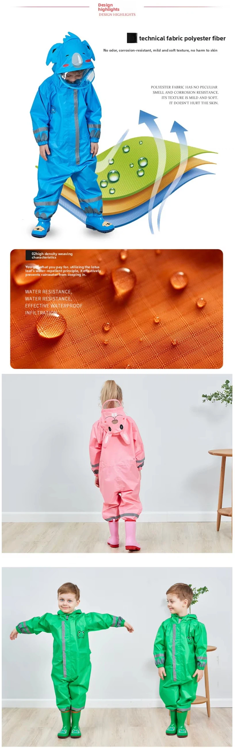 Children waterproof coverall quality inspection for OEM rainwear production Children waterproof coverall quality inspection for OEM rainwear production
