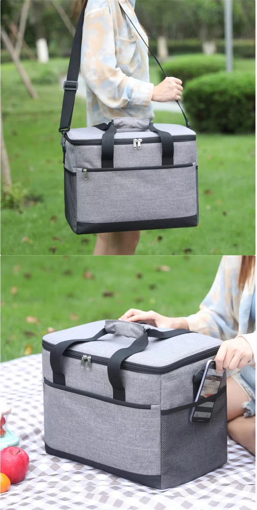 Large capacity insulated cooler bag for camping picnic food storage and outdoor travel Large capacity insulated cooler bag for camping picnic food storage and outdoor travel