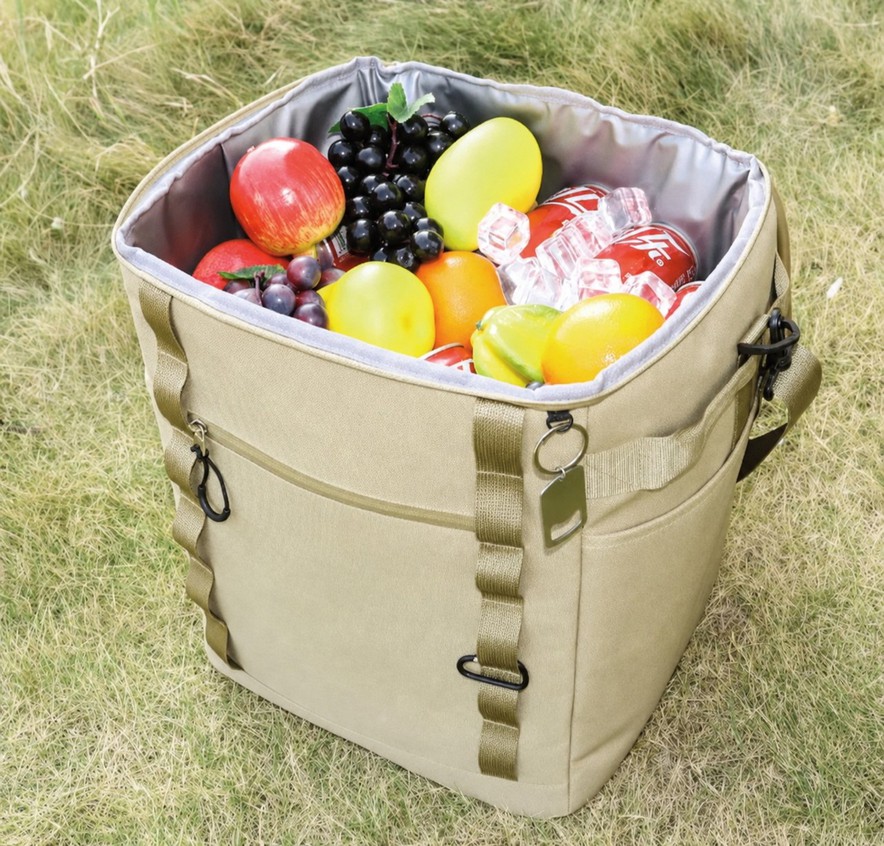 Large insulated cooler bag for camping picnic travel food storage and outdoor use Large insulated cooler bag for camping picnic travel food storage and outdoor use