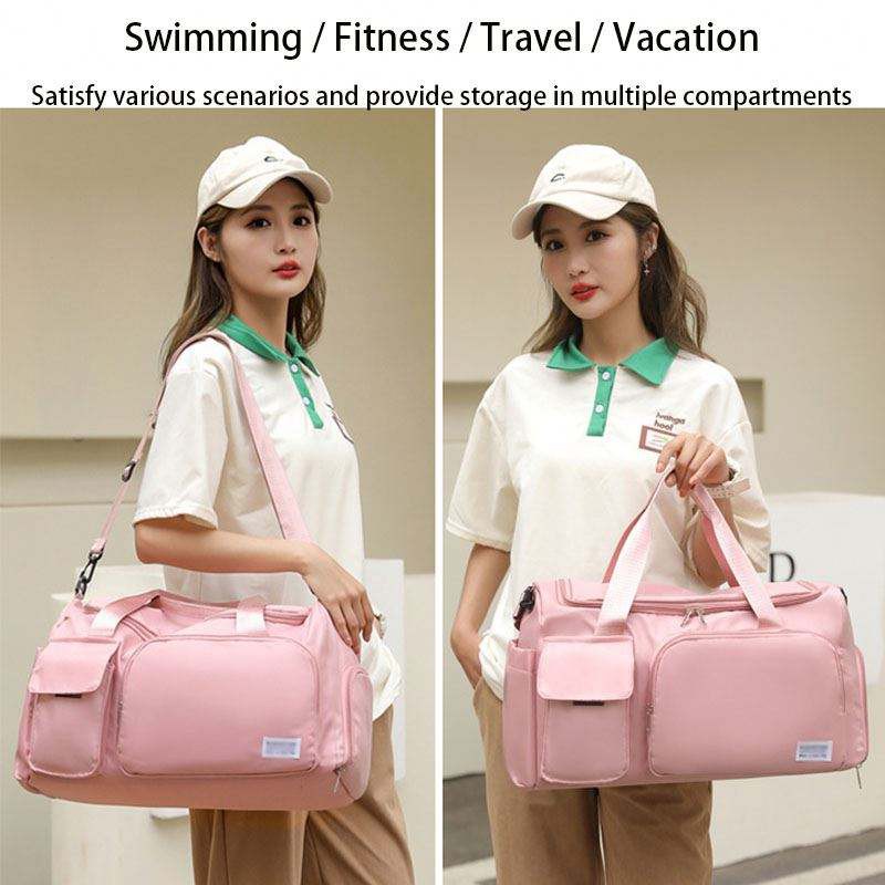 Custom 600D Oxford duffel bag with zipper closure, side pocket and adjustable shoulder strap for travel wholesale orders Custom 600D Oxford duffel bag with zipper closure, side pocket and adjustable shoulder strap for travel wholesale orders