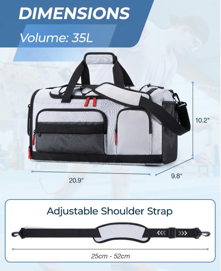 Custom gym duffel bag with shoulder strap, backpack straps and multi-pocket nylon construction for wholesale sports orders Custom gym duffel bag with shoulder strap, backpack straps and multi-pocket nylon construction for wholesale sports orders