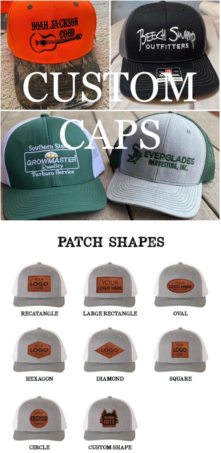 Leather patch trucker hat detail with stitched logo patch, structured front panel and curved visor construction Leather patch trucker hat detail with stitched logo patch, structured front panel and curved visor construction