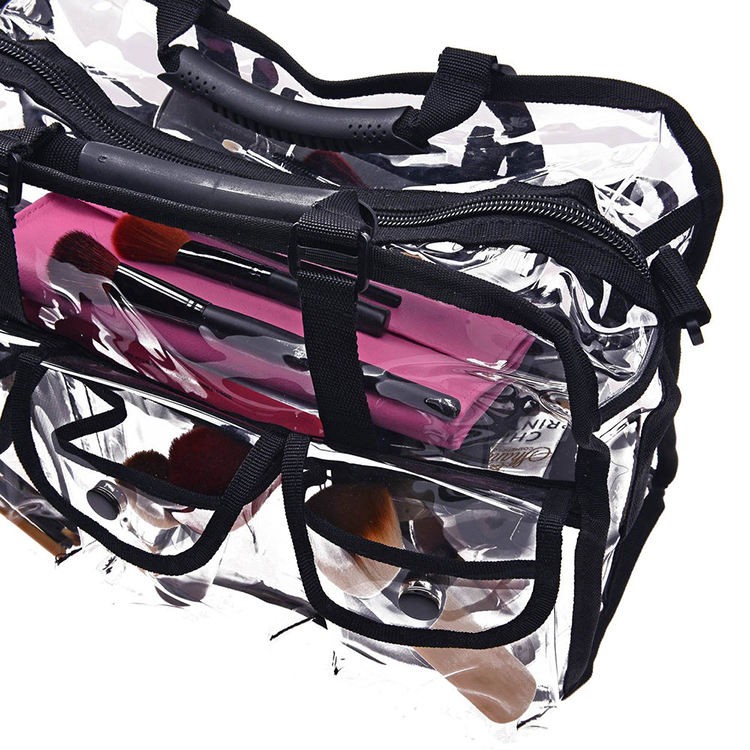 OEM clear makeup organizer bag quality inspection for PVC clarity, zipper function, handle strength and custom logo position OEM clear makeup organizer bag quality inspection for PVC clarity, zipper function, handle strength and custom logo position