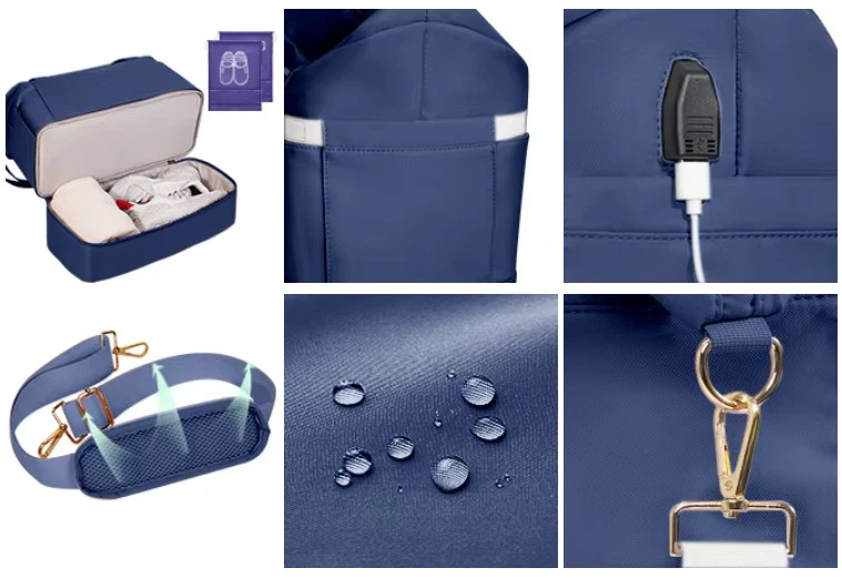 OEM gym tote bag quality inspection for shoe compartment, wet pocket, zipper function and customized logo placement OEM gym tote bag quality inspection for shoe compartment, wet pocket, zipper function and customized logo placement