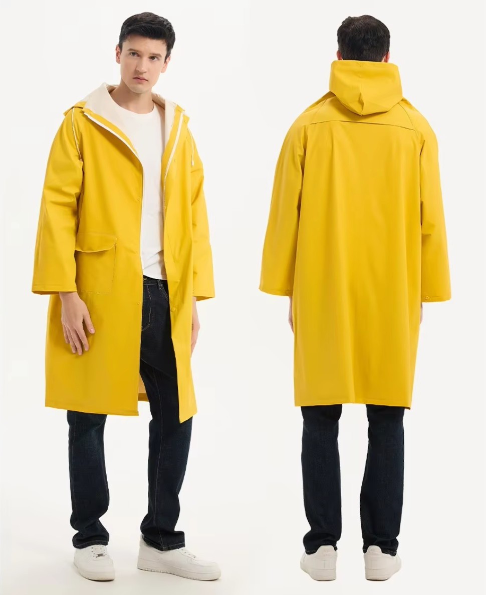PVC waterproof long raincoat for outdoor work camping cycling and rainy travel use PVC waterproof long raincoat for outdoor work camping cycling and rainy travel use
