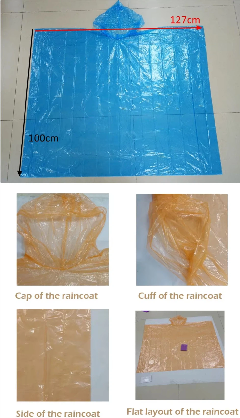 HDPE LDPE disposable rain poncho material with compact PE zip bag packing HDPE LDPE disposable rain poncho material with compact PE zip bag packing