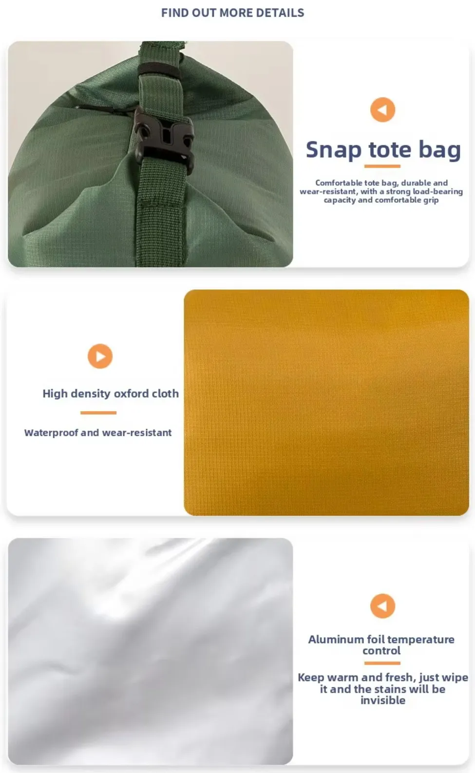 Oxford cloth insulated lunch bag with PEVA lining and zipper closure Oxford cloth insulated lunch bag with PEVA lining and zipper closure