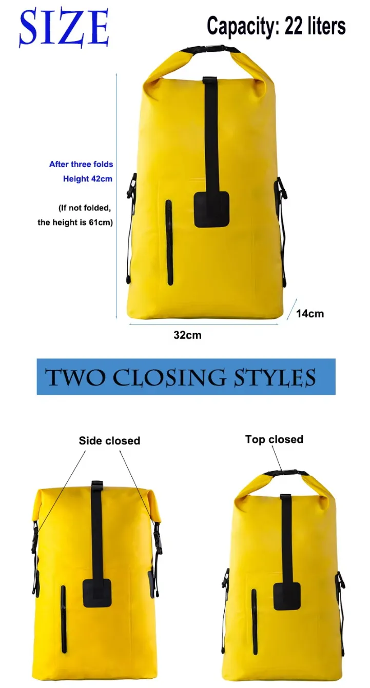 500D PVC tarpaulin waterproof dry bag backpack welded seams 500D PVC tarpaulin waterproof dry bag backpack welded seams
