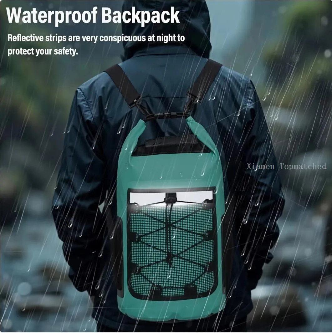 20L waterproof dry bag backpack with PVC roll top closure 20L waterproof dry bag backpack with PVC roll top closure