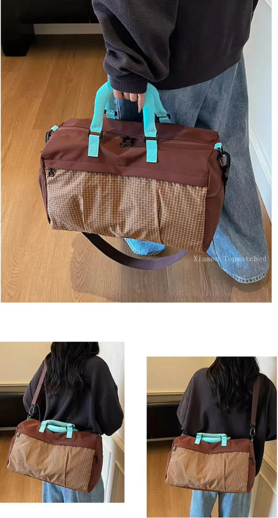 Sports duffel bag with large capacity polyester body for travel and indoor sports Sports duffel bag with large capacity polyester body for travel and indoor sports
