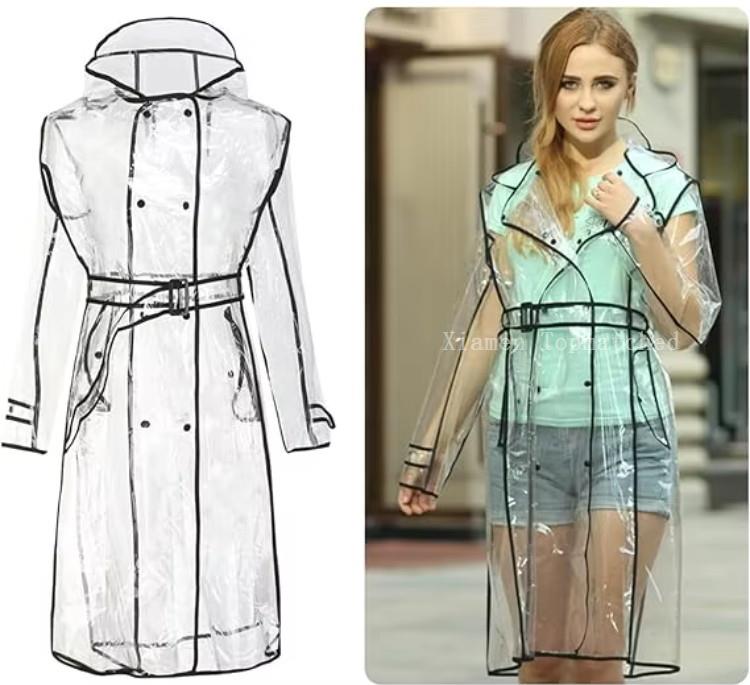 Women EVA transparent raincoat for outdoor camping hiking travel and daily rainwear use Women EVA transparent raincoat for outdoor camping hiking travel and daily rainwear use