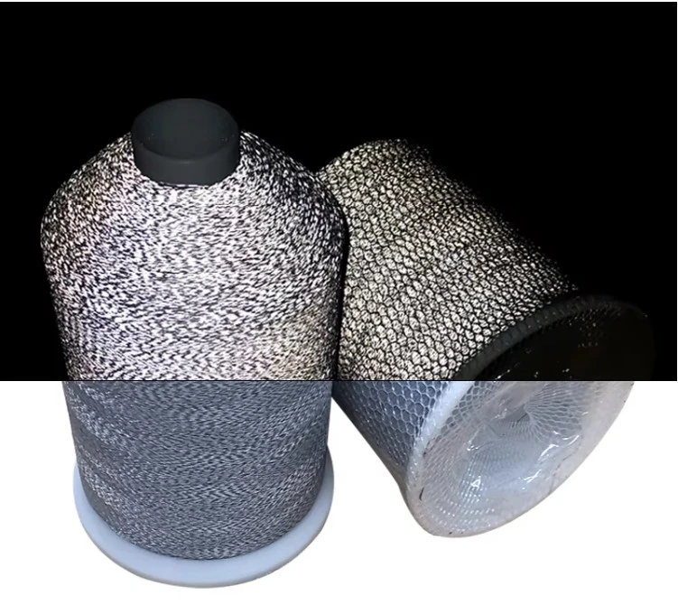 Polyester reflective embroidery thread cones for automated textile production Polyester reflective embroidery thread cones for automated textile production