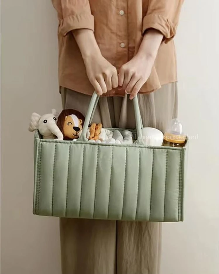Cotton baby diaper caddy organizer with carrying handles for diapers wipes bottles and nursery essentials Cotton baby diaper caddy organizer with carrying handles for diapers wipes bottles and nursery essentials