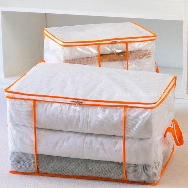 Transparent clothes storage bag with sturdy zipper and orange trim manufacturer wholesale Xiamen Topmatched Transparent clothes storage bag with sturdy zipper and orange trim manufacturer wholesale Xiamen Topmatched
