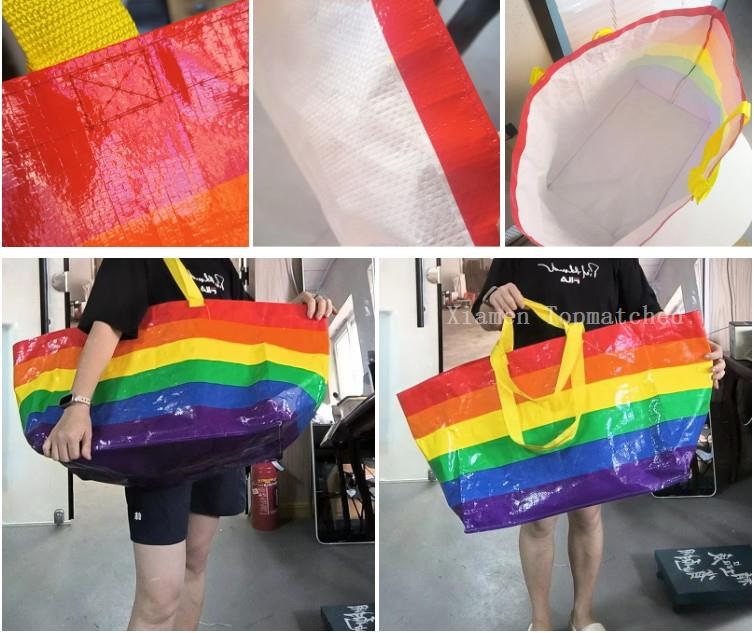 : Foldable waterproof shopping tote bag manufacturer checking laminated PP woven surface in China factory : Foldable waterproof shopping tote bag manufacturer checking laminated PP woven surface in China factory