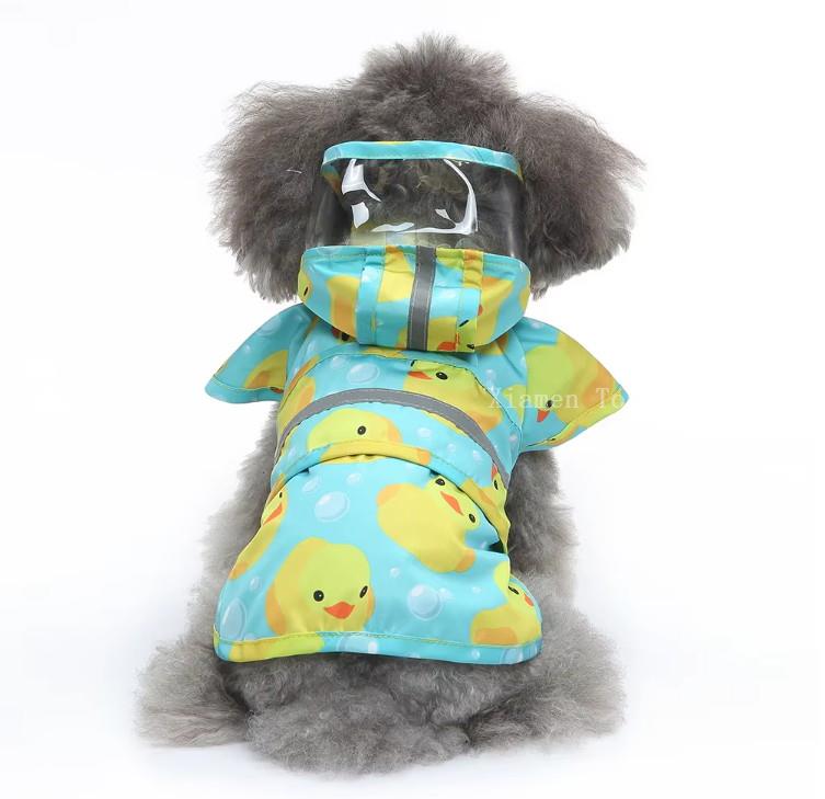 Custom printed reflective dog raincoats displayed across multiple size options for pet wholesale Custom printed reflective dog raincoats displayed across multiple size options for pet wholesale