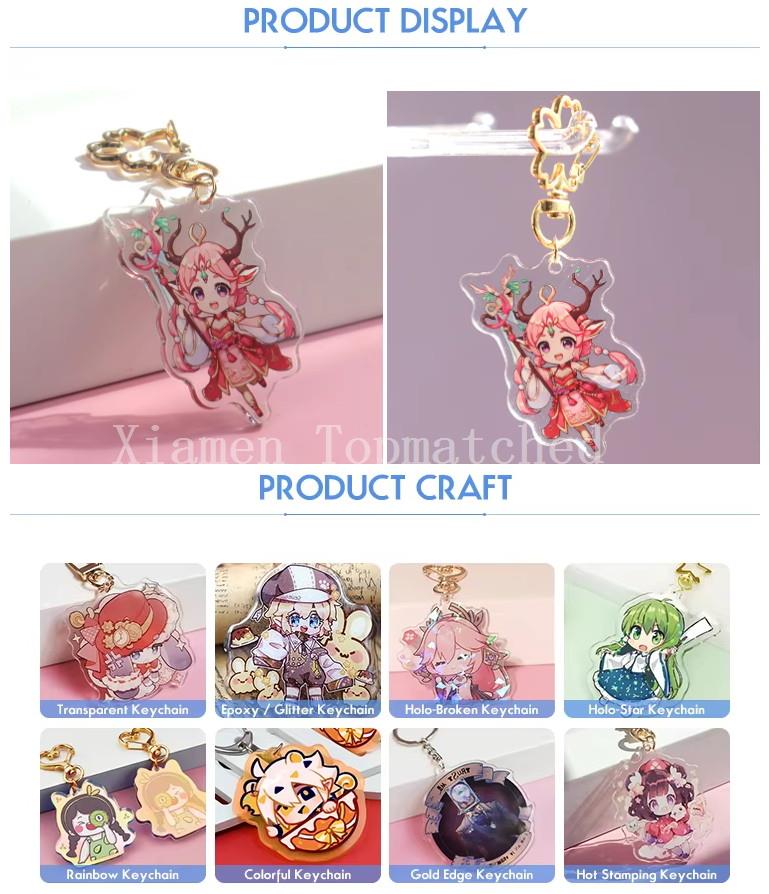 Custom printed clear anime acrylic keychain manufacturer wholesale Custom printed clear anime acrylic keychain manufacturer wholesale