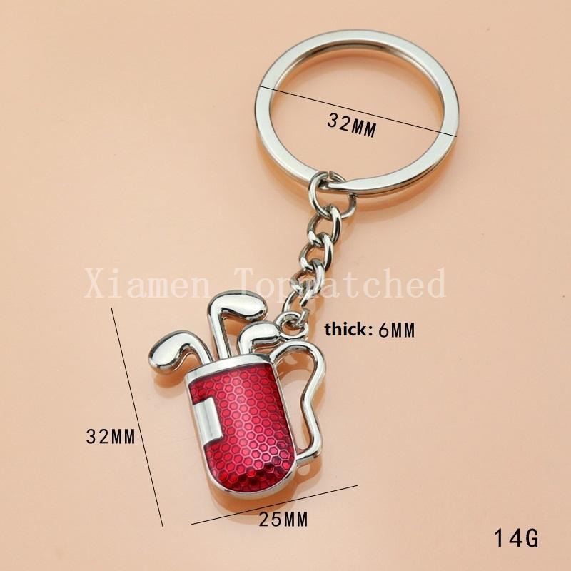 Custom metal golf bag club keychain wholesale specifications display Custom metal golf bag club keychain wholesale specifications display
