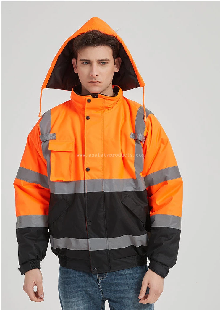 black bottom safety jacket fabric detail 300D Oxford black bottom safety jacket fabric detail 300D Oxford