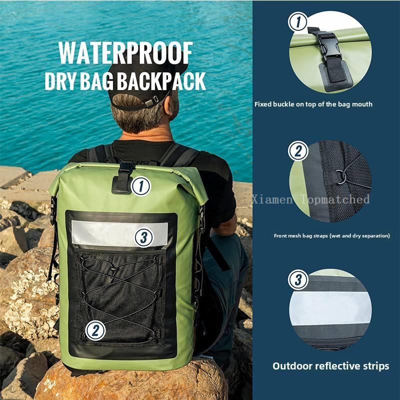 PVC dry bag backpack for outdoor adventures, hiking, camping and wet-weather gear storage PVC dry bag backpack for outdoor adventures, hiking, camping and wet-weather gear storage