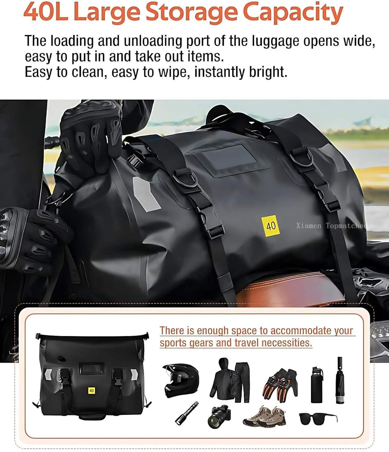 500D PVC motorcycle dry bag with waterproof fabric air release valve and 38mm shoulder strap 500D PVC motorcycle dry bag with waterproof fabric air release valve and 38mm shoulder strap
