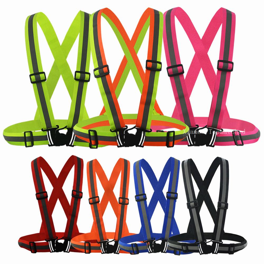 Reflective belt vest for running with adjustable elastic straps and high visibility reflective tape Reflective belt vest for running with adjustable elastic straps and high visibility reflective tape