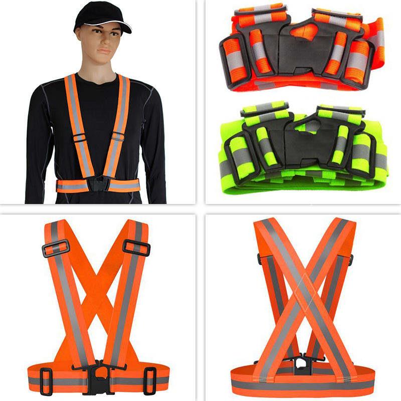 Elastic reflective running vest belt with adjustable buckles and polyester webbing details Elastic reflective running vest belt with adjustable buckles and polyester webbing details