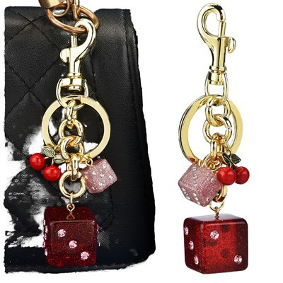 Dice Bag Charm Keychain