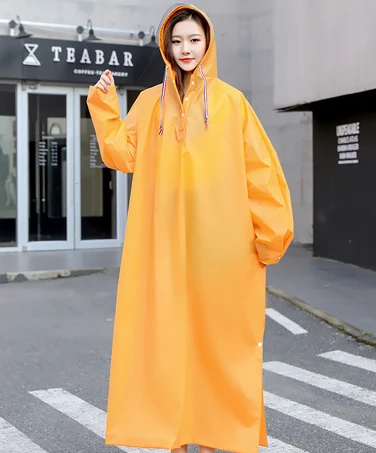 EVA Long Raincoat For Women With Brim Hood