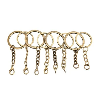 Flat Split Key Ring With Chain