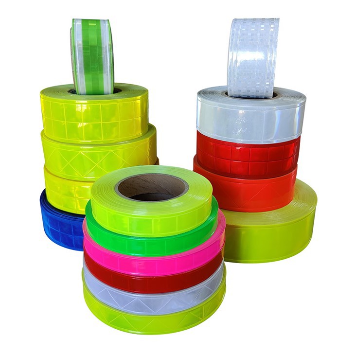 Wholesale PVC reflective tape rolls 5cm and 10cm width for garment manufacturers