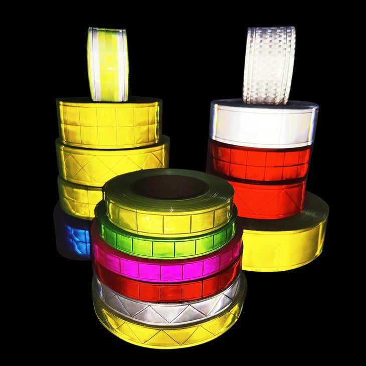 EN20471 high visibility PVC tape rolls in white yellow and orange for safety garments