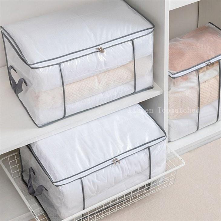 transparent-clothes-storage-bag-grey-trim-closet-use